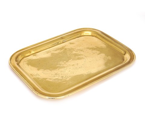 Small Baroque style brass tray. Denmark circa 
1850. L: 31cm