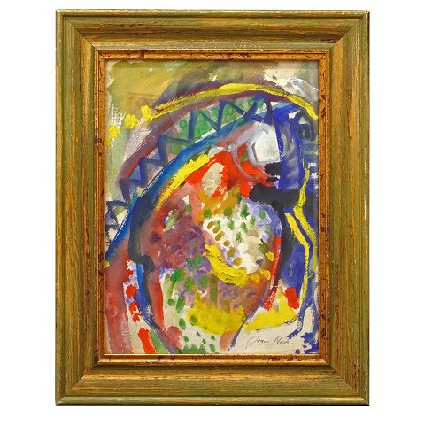 Jørgen Nash, Denmark, 1920-2004, mixed media. 
Signed. Visible size: 38x28cm. With frame: 51x41cm