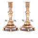 Pair of Brass Baroque candlesticks circa 1750. H: 26cm