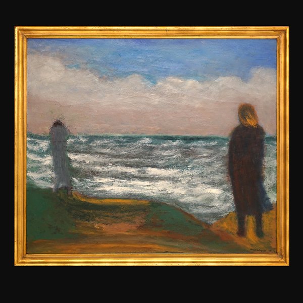 Jens Søndergaard, 1895-1957, olie på lærred. "Storm. Havet". Signeret og dateret 
1947-53. Udstillet: Kunstnerforbundet, Oslo 1949. Lysmål: 116x134cm. Med ramme: 
130x148cm. Proveniens: Anelise Søndergaard