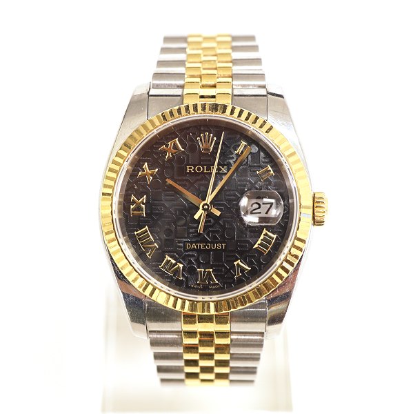 Rolex Datejust, guld og stål. Ref. 116233. Købt hos Ragnar, Odense 24.05.06. 
Leveres med box, certifikat mv. D: 36mm