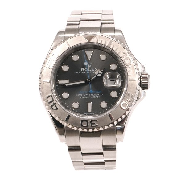 Rolex Yachtmaster ref. 16622 med certifikat dateret London februar 2005 monteret med rhodium skive. D: 40mm